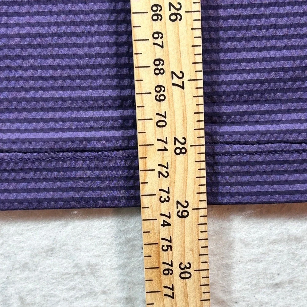 Mizzen+Main Polo Shirt Mens Lg Trim Fit Purple Stripe Performance Golf Stretch